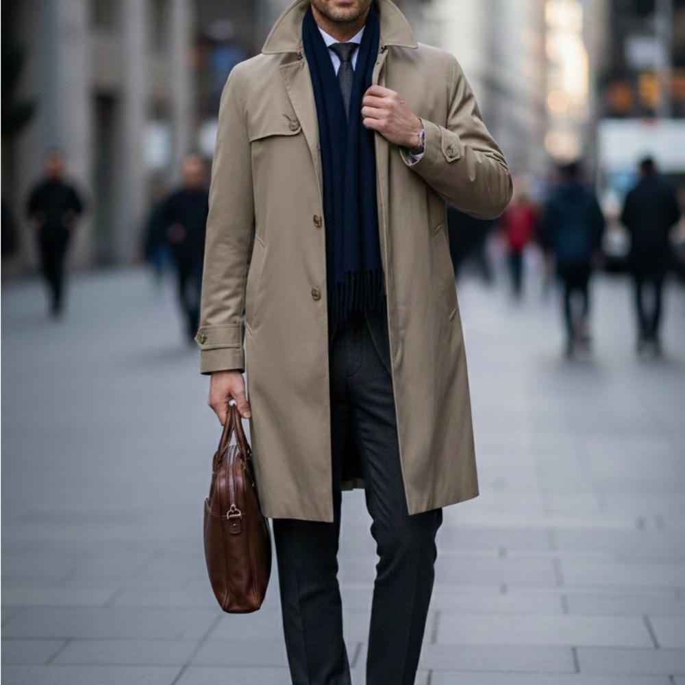 London Fog Men's Tan Trench Coat